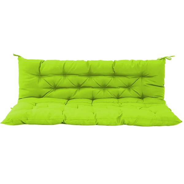 Waterproof 4-Inch Thick Outdoor Swing Cushion Replacement with Backrest and Ties - Grass Green, 60 Inch