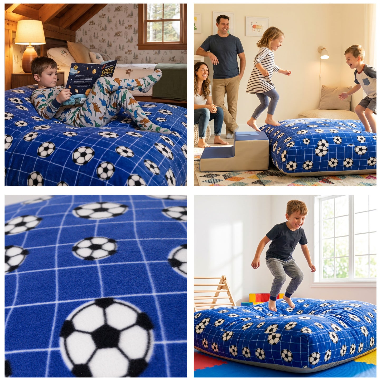 Sensory Crash Pad for Kids & Adults - Removable, Washable, Foam Blocks, Non-Slip, 60" x 60"