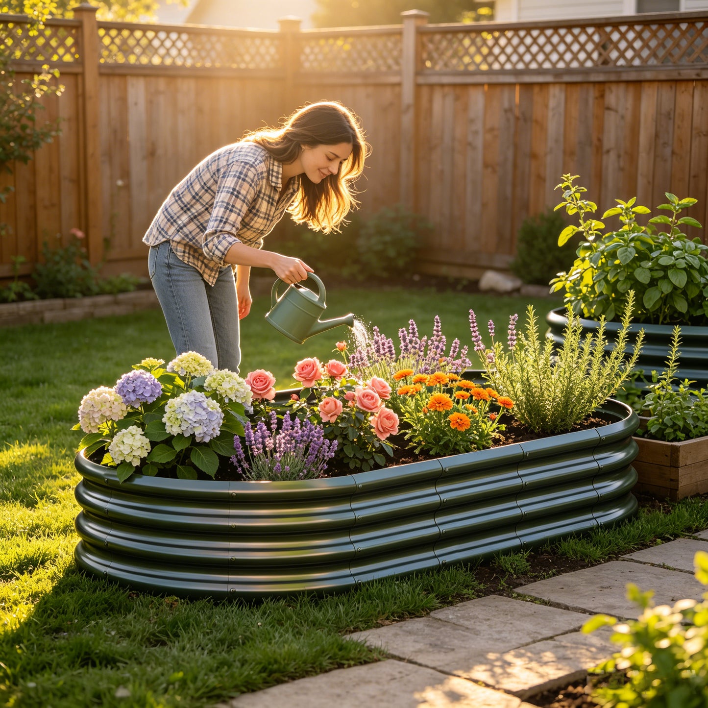 Galvanized Raised Garden Bed 6x3x1ft - Heavy Duty Metal Planter Box