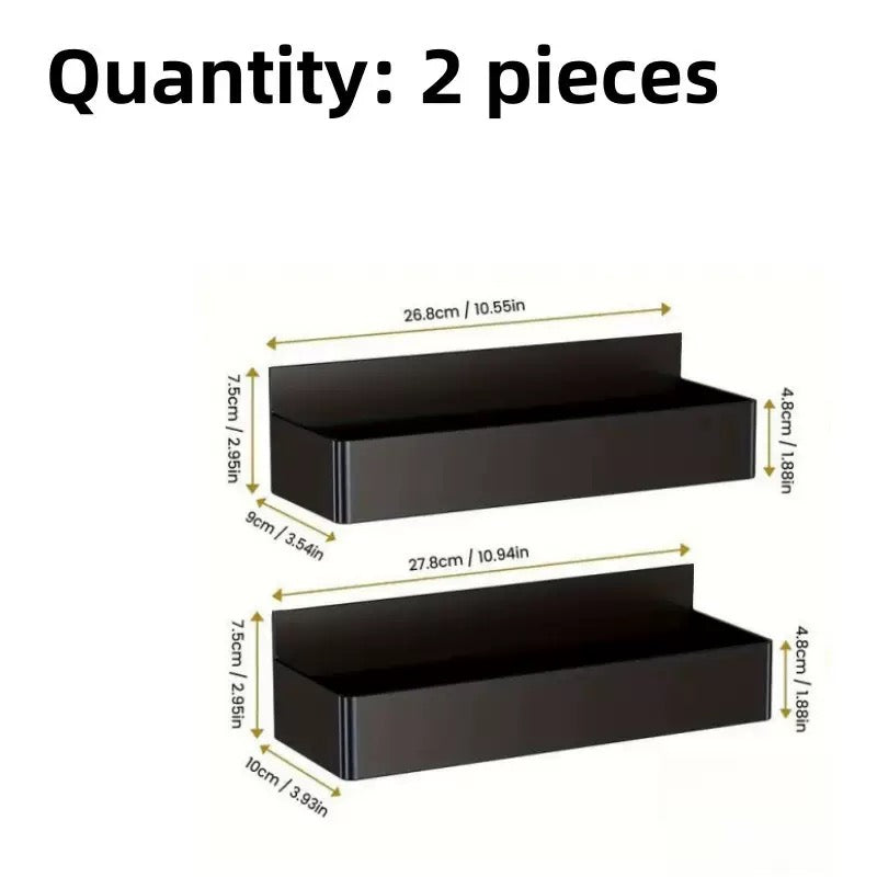Magnetic Plastic Kitchen Shelf Rack Set - 2-Piece Wall Mount