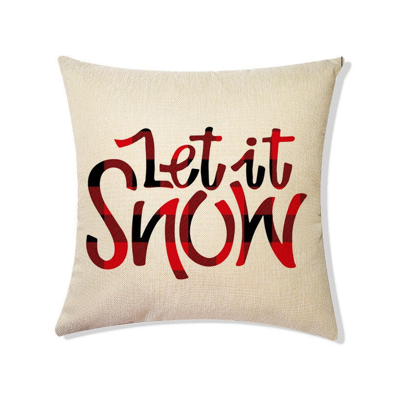 Christmas Linen Pillow Cover - Holiday Home Decor, 45x45cm, Nordic Style
