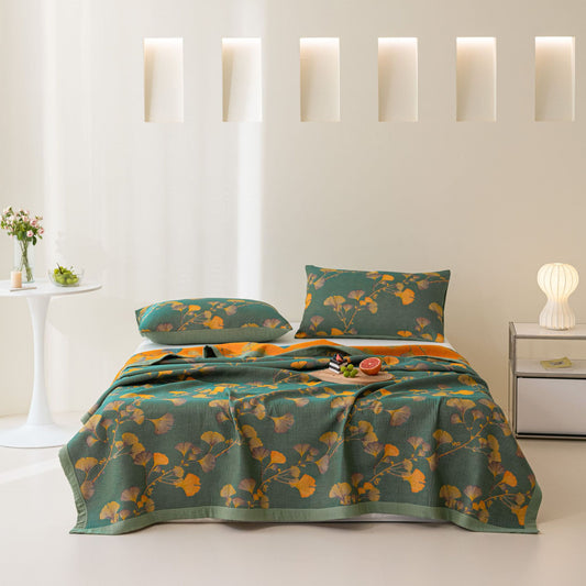 Cotton Three-Piece Gauze Cover Blanket Set - Light Luxury Bedding