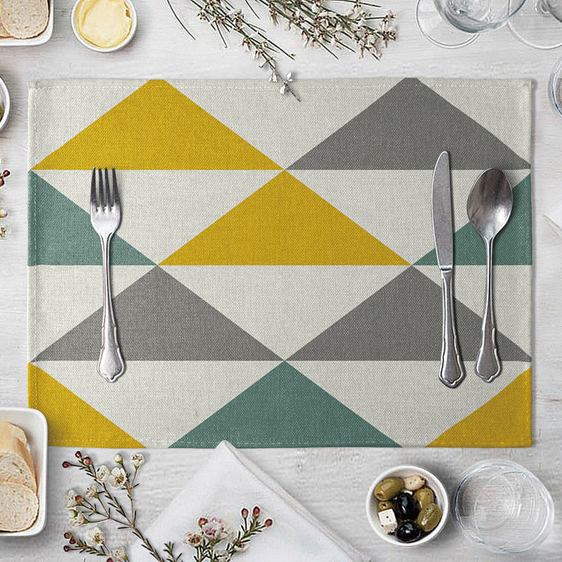 Geometric Pattern Dinner Placemats Set of 4 - Kitchen Table Decor