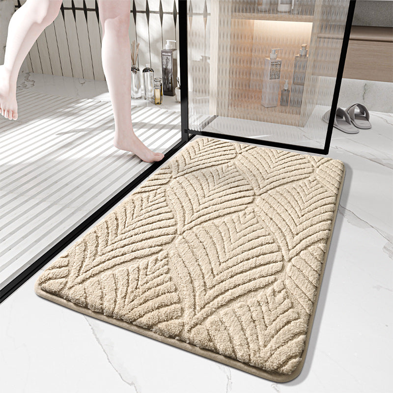 Velvet Jacquard Entry Door Mat - Modern Welcome Floor Rug
