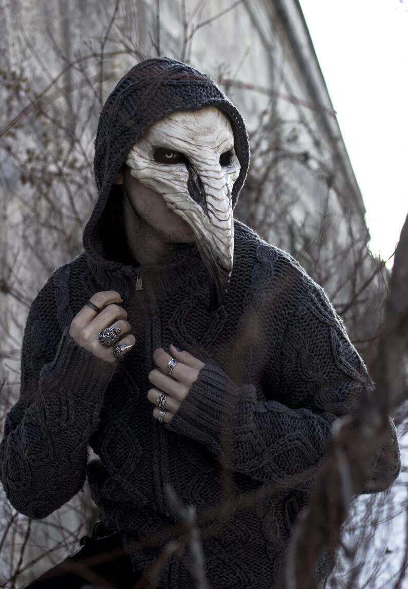 Halloween Plague Beak Mask Punk Latex Party Mask White Bone Beak
