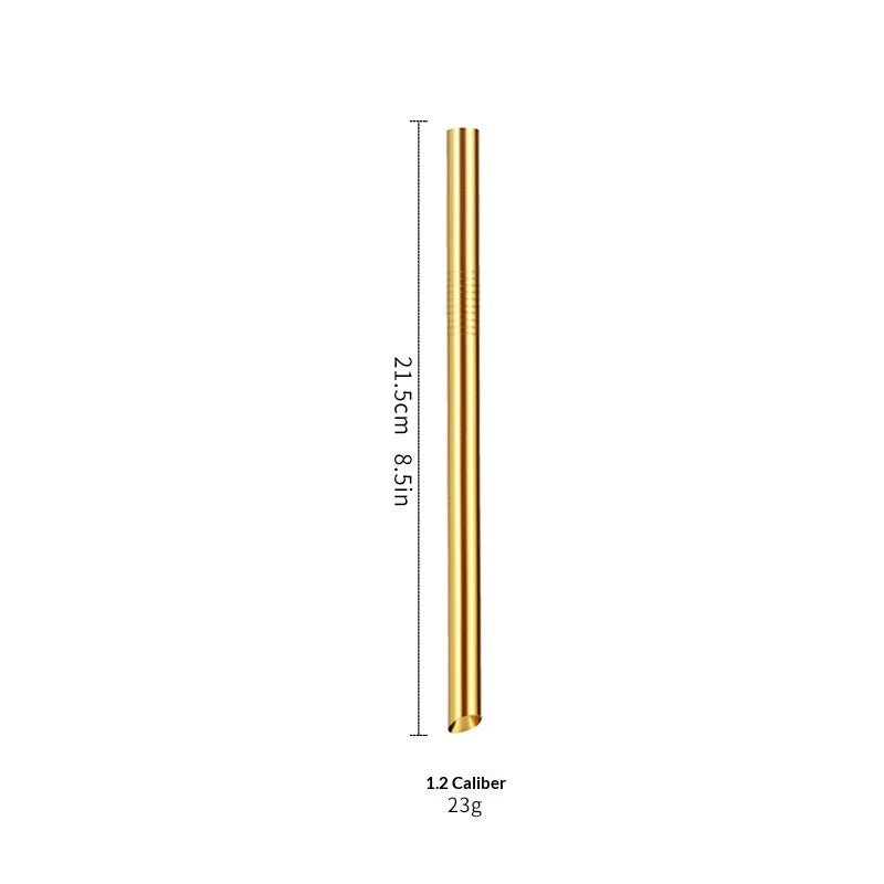 Stainless Steel Angled Straw Drinkware Set for Milk Tea and Beverages