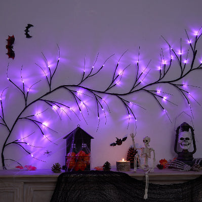 Halloween Rattan LED Tree Lights - Artificial Vines & Decorative Lighting