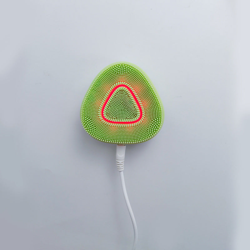 Electric Silicone Facial Cleansing Device with Multi-Gear Light Therapy
