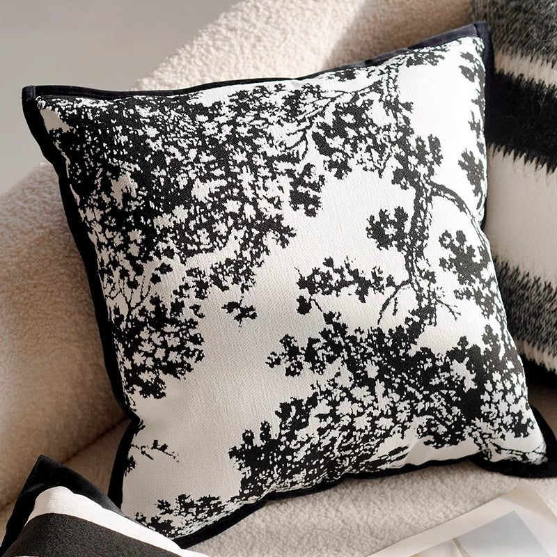 Modern Black and White Decorative Throw Pillow Cover Set - Various Styles and Sizes