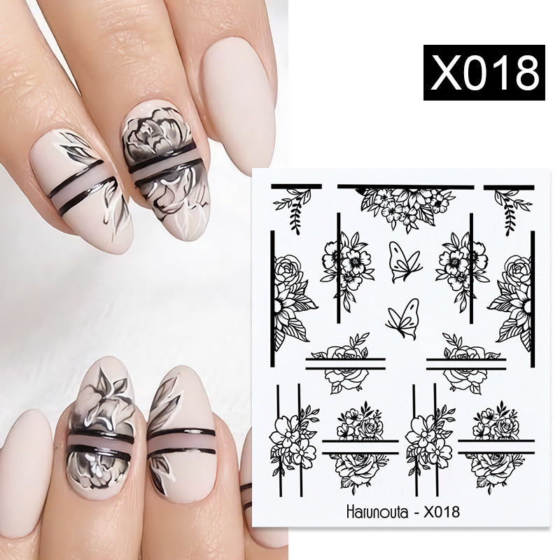 Nail Art Butterfly Sticker Flower Leaf Decal Kit - Assorted Formats