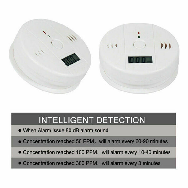 LCD Display CO Carbon Monoxide Gas Detector Device Home Safety Alarm