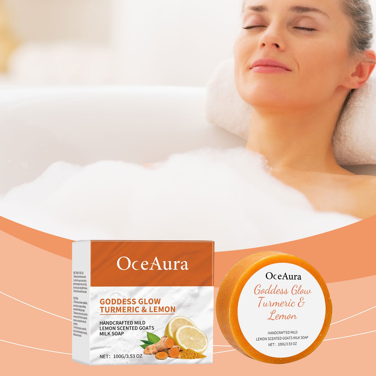 Turmeric Lemon Bath Soap with Honey & Coconut Oil - 100g