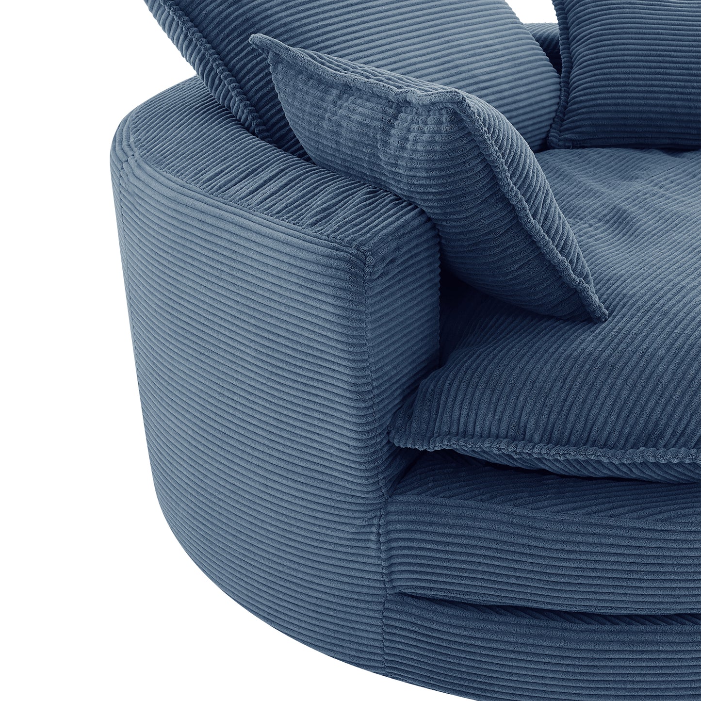 360° Swivel Accent Chair with Dual-Layer Cushion - Blue