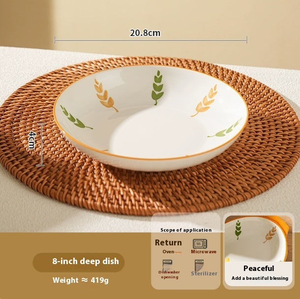 Deep Dinner Plates Set - Nordic Style Ceramic Tableware for Home Kitchen