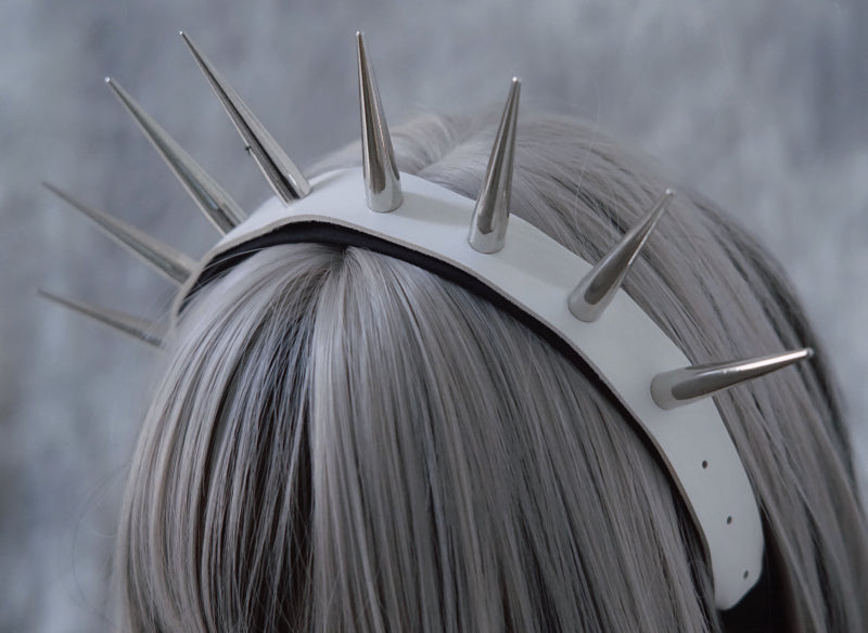 Dark Punk Rivet Headband - Imitation Leather Hair Band