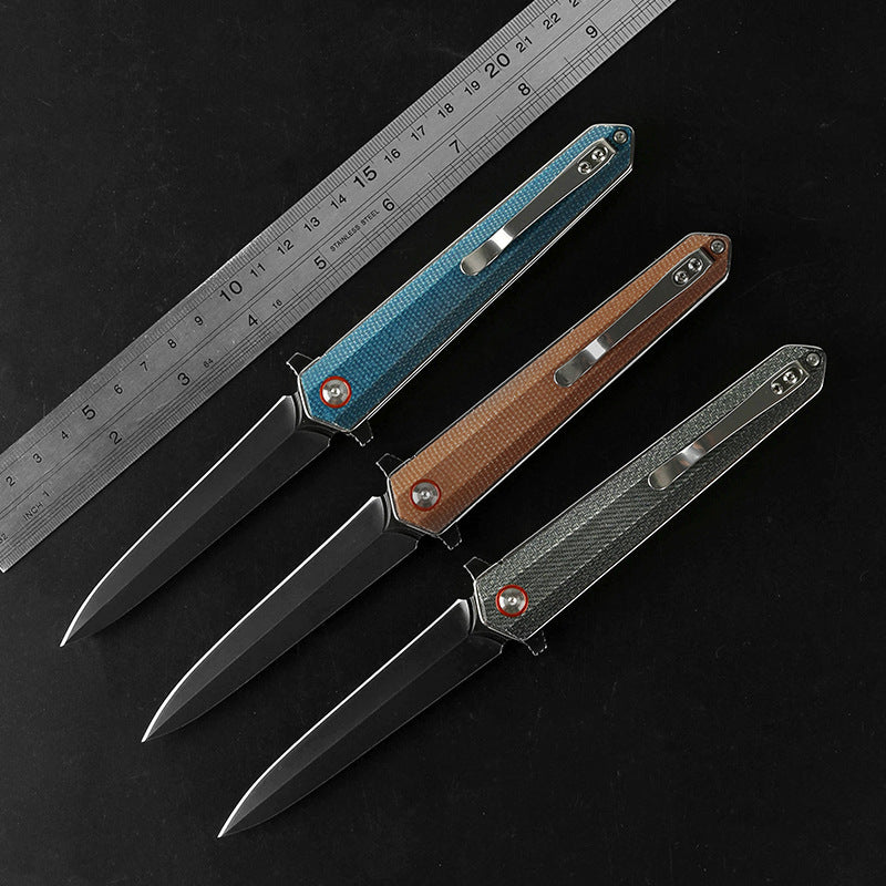 Multifunctional Folding Knife for Camping and Survival - D2 Steel, Portable
