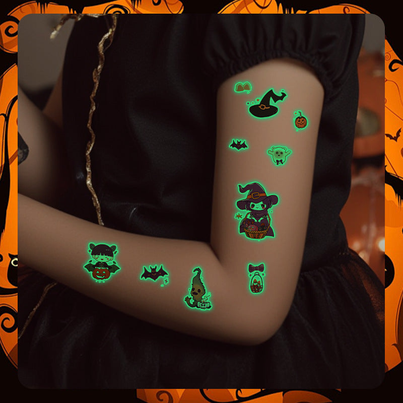 Glow-in-the-Dark Colorful Tattoo Stickers for Halloween & Parties