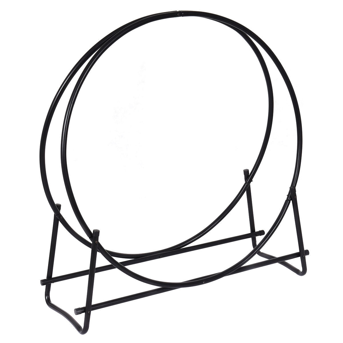 40-Inch Tubular Steel Firewood Storage Rack - Heavy-Duty Design