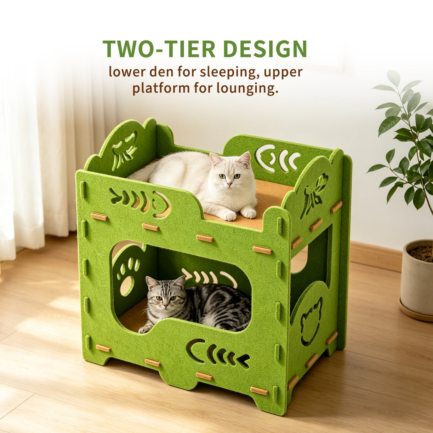 Double Cat Bed - Self Pickup Pet House for Cats & Pets