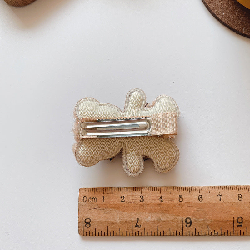 Kids Plush Bear Hair Clips Set - Autumn Winter Colorful Hair Accessories