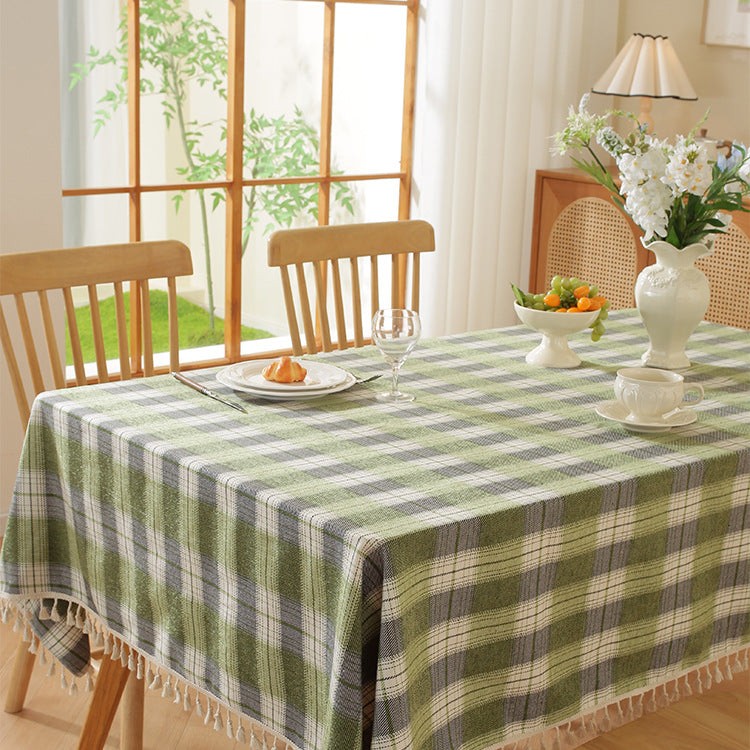 Pastoral Style Thickened Polyester Plaid Table Cloth for Kitchen & Dining