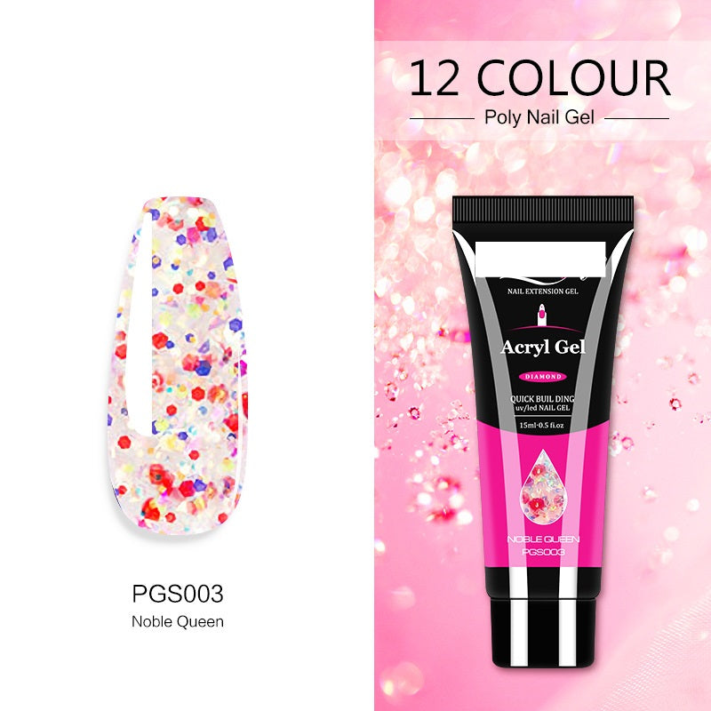 Women's Crystal Nail Polish Extender - Glitter & Capacity Variants 15ML