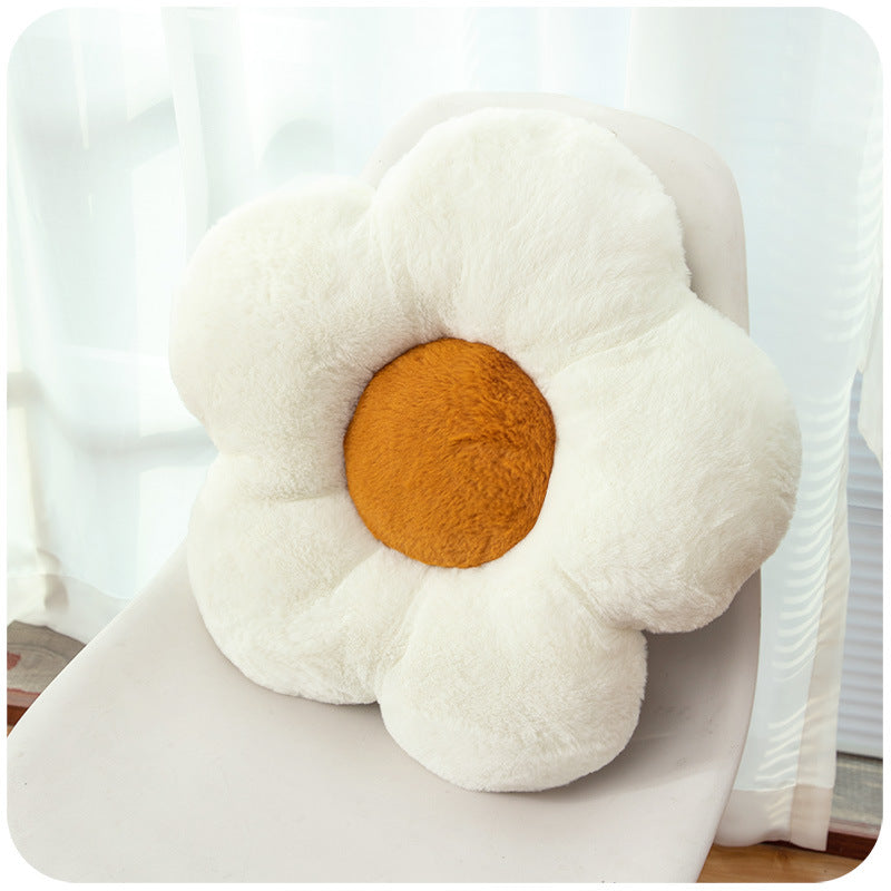 Fluffy Flower Seat Cushion - Plush Floor Sofa Throw Pillow for Bedroom & Office