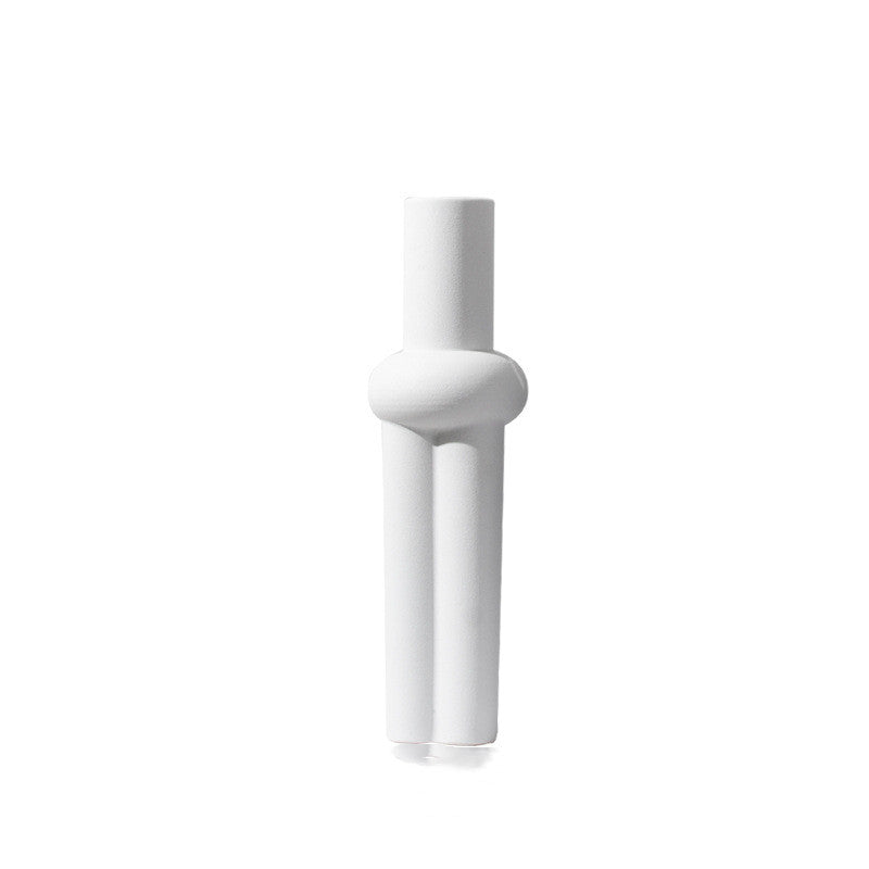 Creative Black and White Ceramic Vase – Modern Nordic Home Decor, Frosted Finish