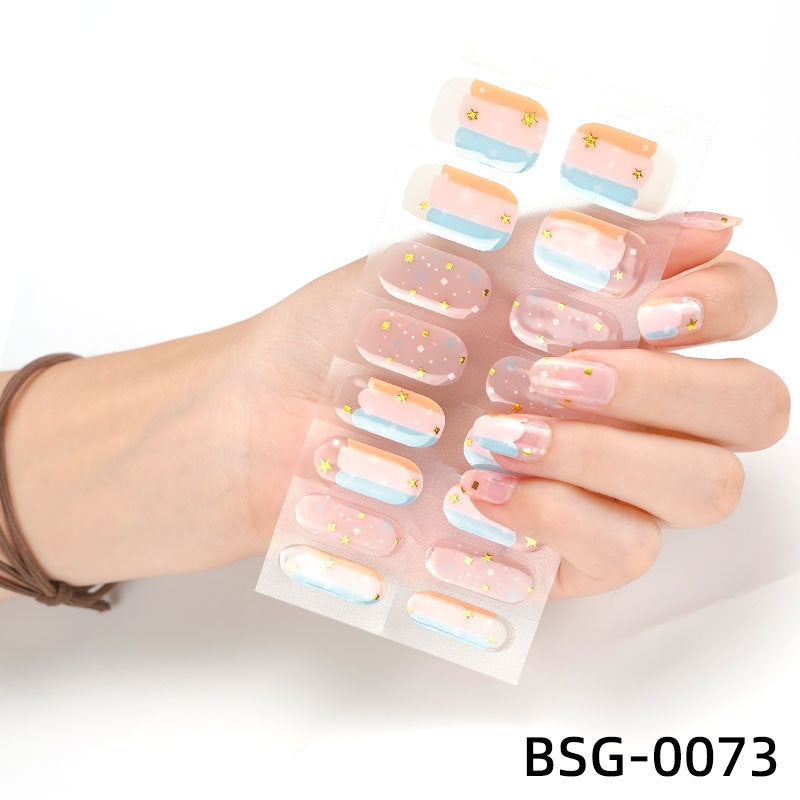 Semi-Cured Nail Stickers - 3D UV Gel Nail Art Set
