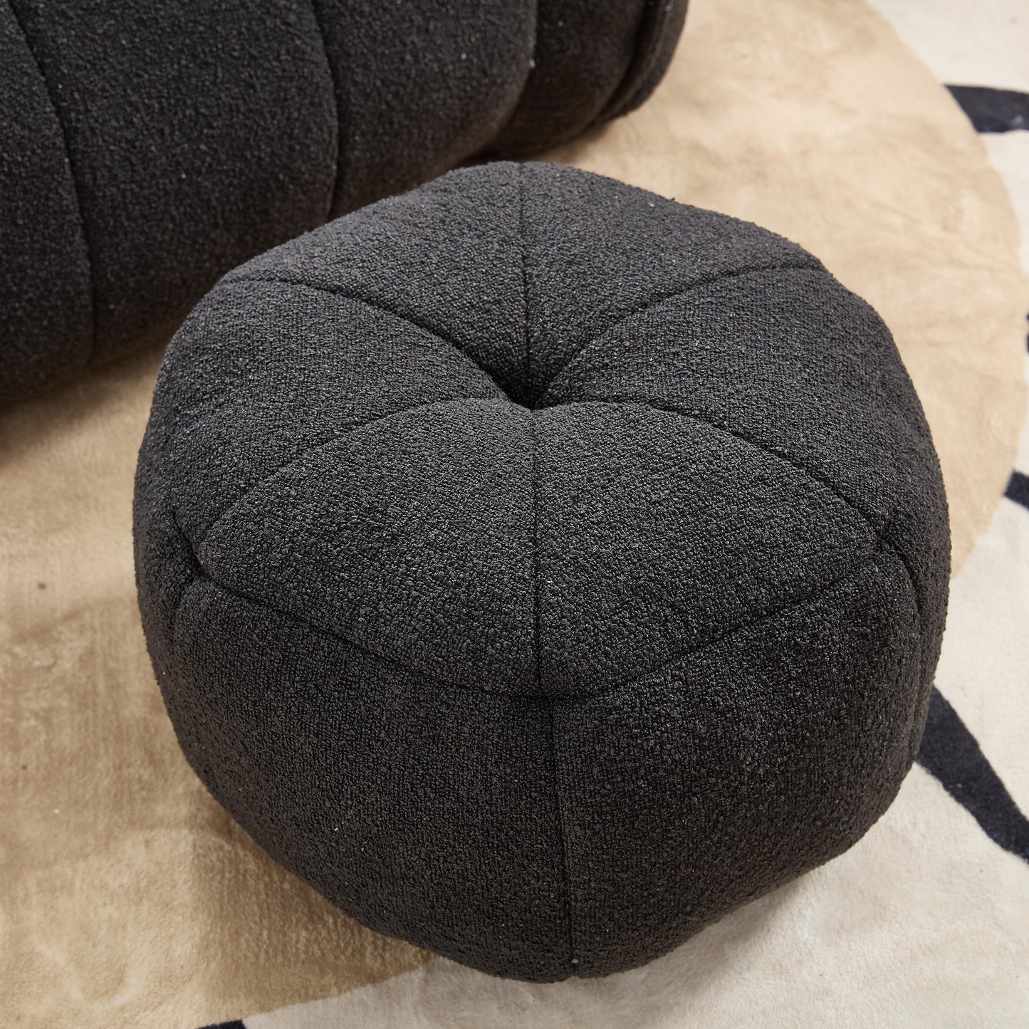 Soft Black Bean Bag Chair with High Resilient Foam for Adults