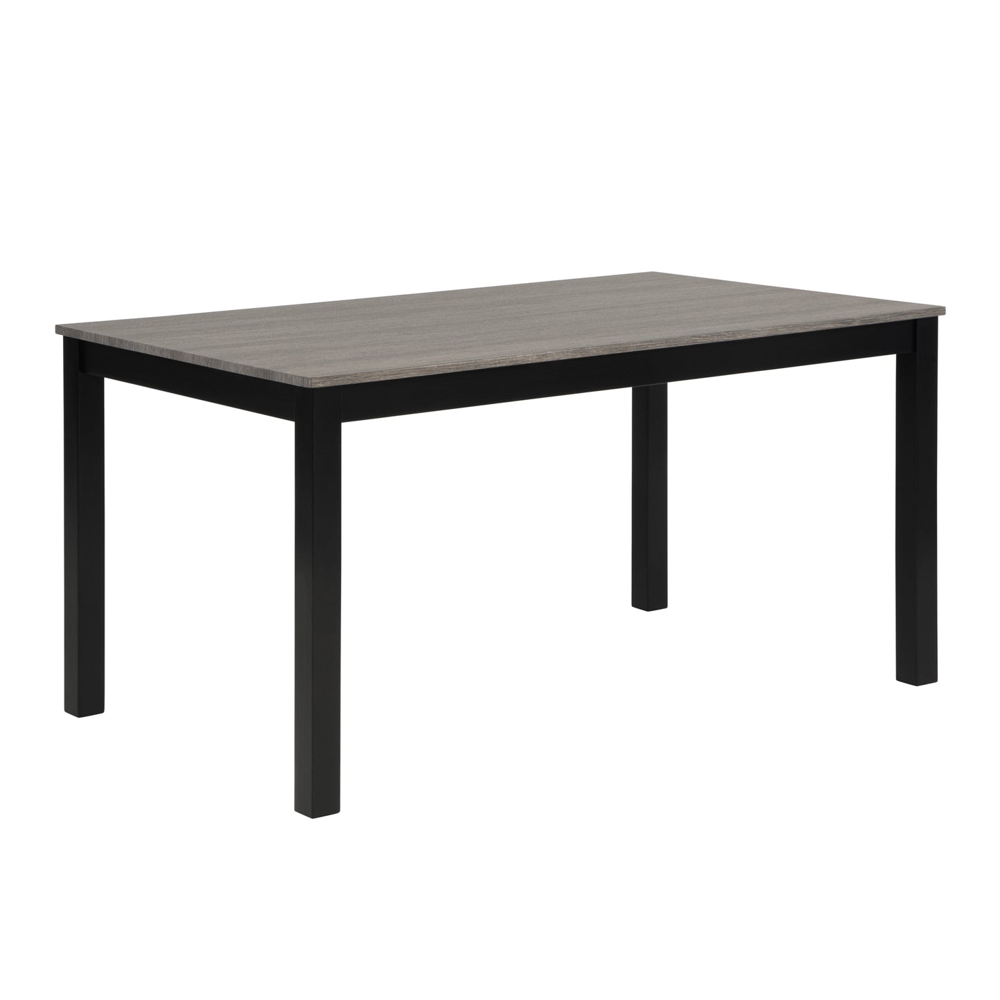 6-Piece Wooden Dining Table Set with Bench & Chairs - Light Grey & Black