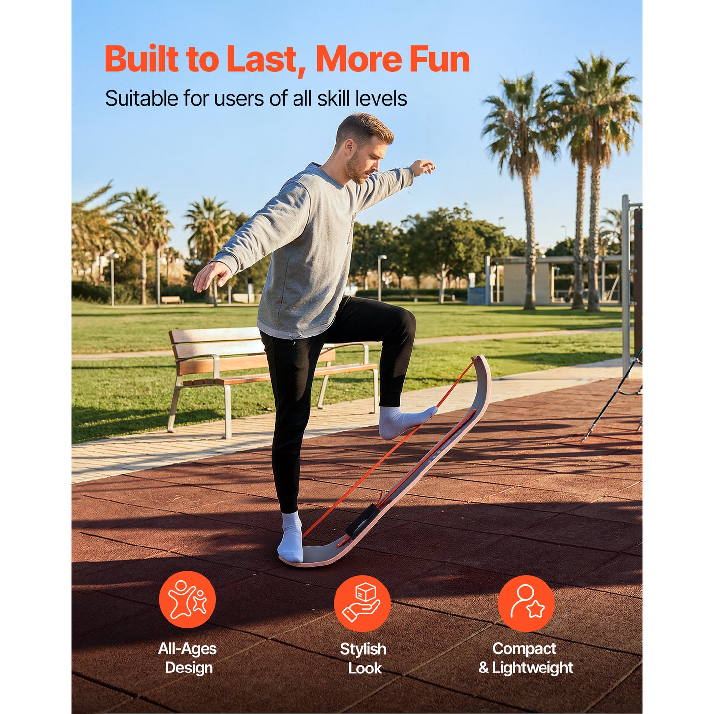 Balance Board for Adults - Wooden Wobble Trainer for Core Workouts & Standing Desk Exercise