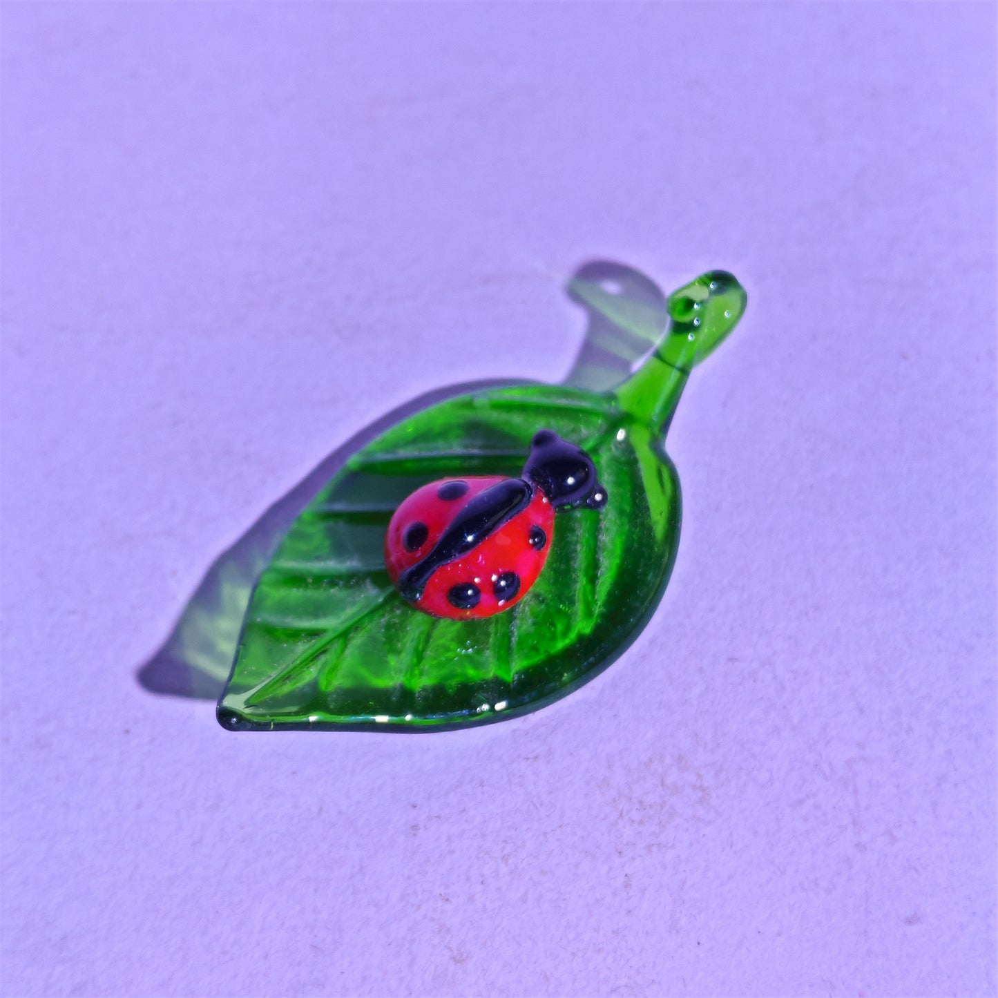 Handmade Glass Leaf and Insect Decor Ornament - Multiple Styles