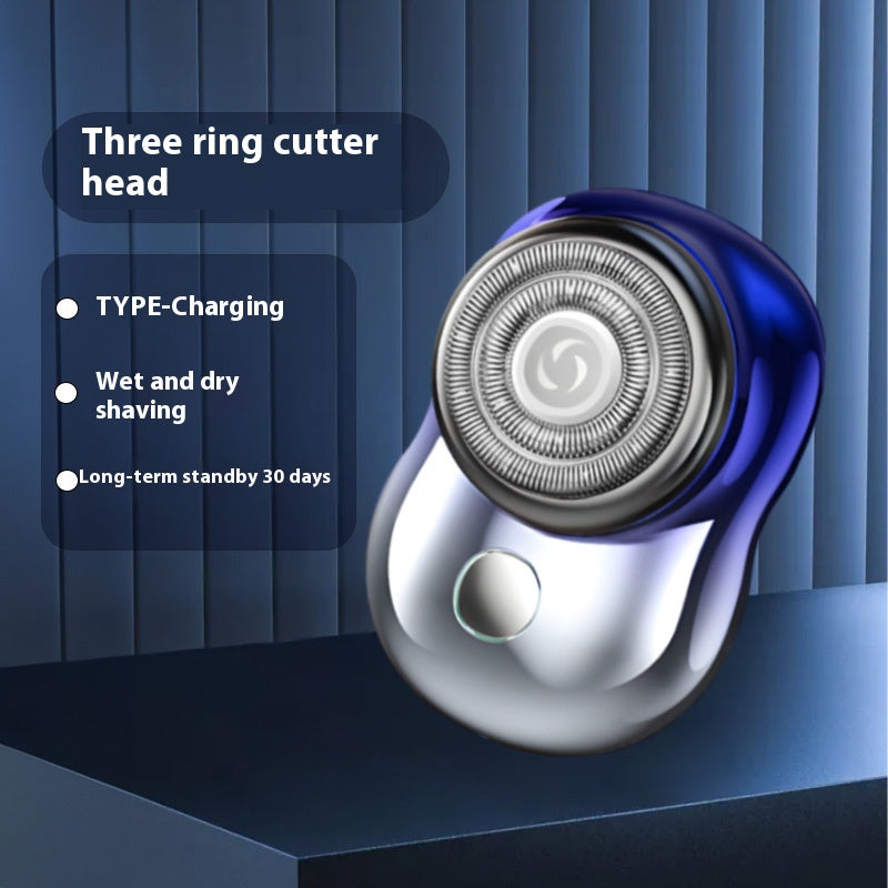 Rechargeable Electric Shaver with 3-Ring Blade