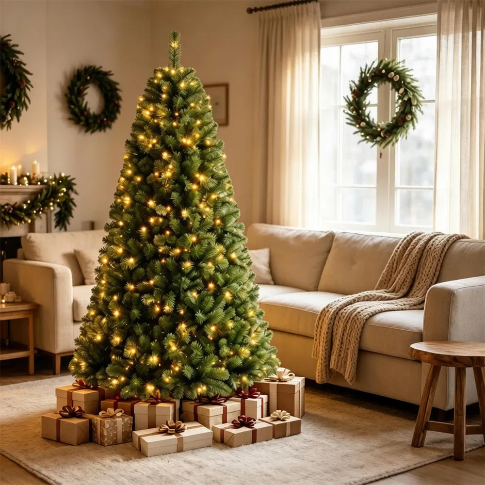 6 FT Pre-Lit Christmas Tree with 350 LED Lights & Remote Timer