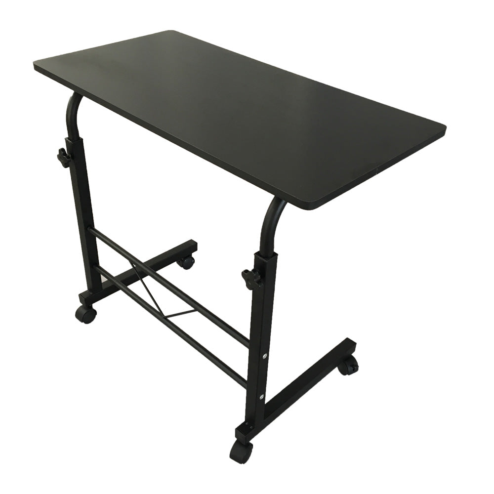 60cm Adjustable Tray Table Rolling Sofa Side Snack With Wheels