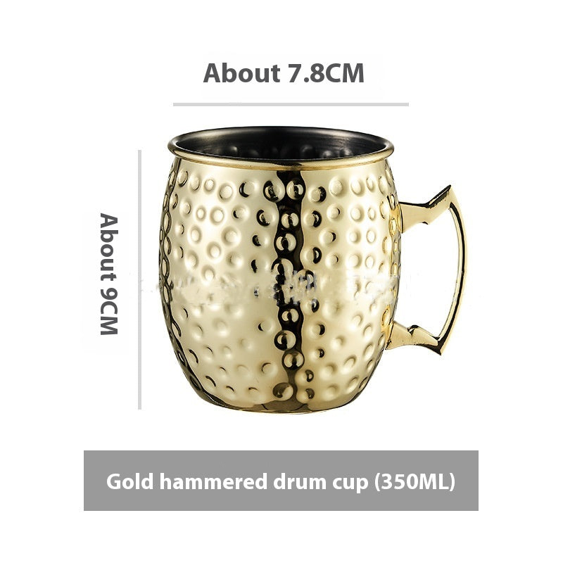 Stainless Steel Moscow Mule Cup Set - Copper Plated Drinkware for Bar & Home