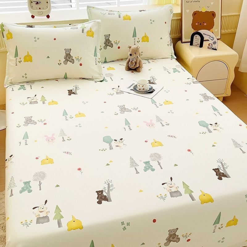 Children's Cartoon Bed Sheet and Pillowcase 3-Piece Bedding Set Multiple Sizes & Patterns
