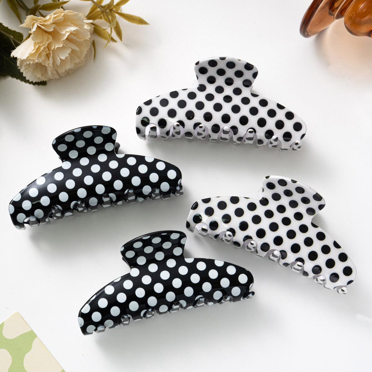 Polka Dot Hair Grip Updo Accessory