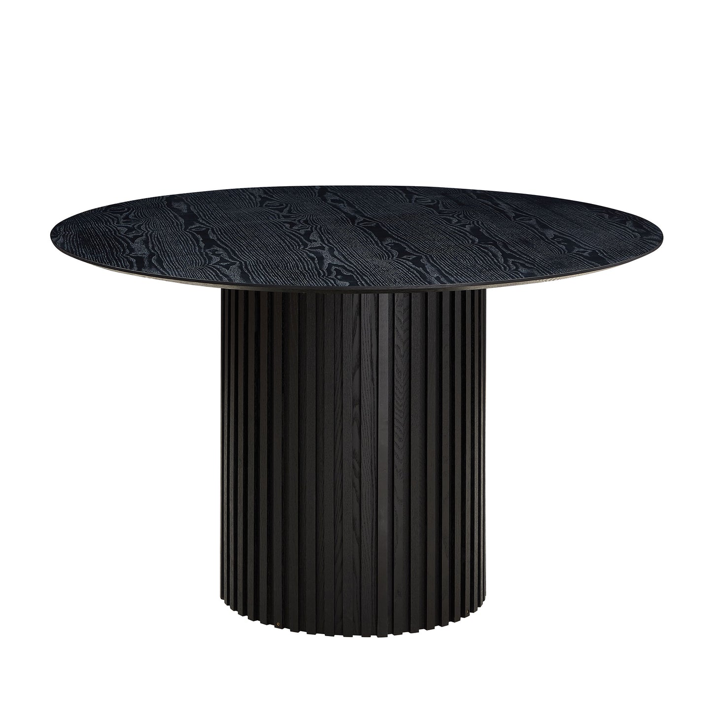Mid-Century Modern Round Dining Table - 46.45 Inch Black MDF