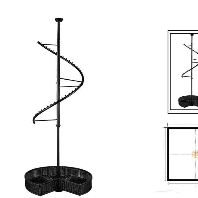 360 Degree Rotating Wardrobe Closet Hanger with Stainless Steel Rail - Adjustable Height