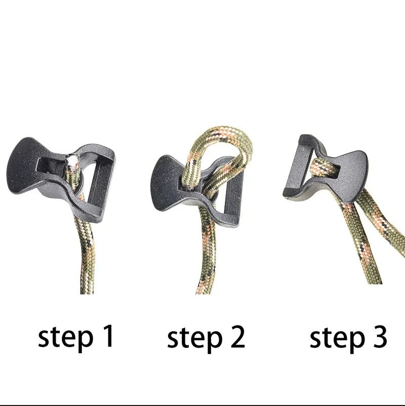 Adjustable Metal Pulley Rope Buckle for Tent & Outdoor Use - Small