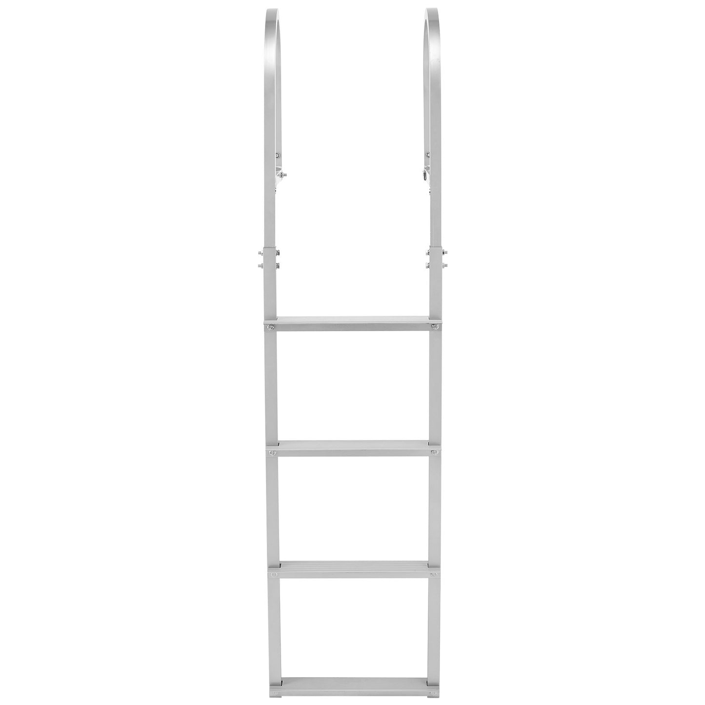 Removable Aluminum Dock Ladder - 4 Steps, Non-Slip Wide Treads, 500 Lb Capacity, Quick Release for Marine, Pool & Lake Swimming