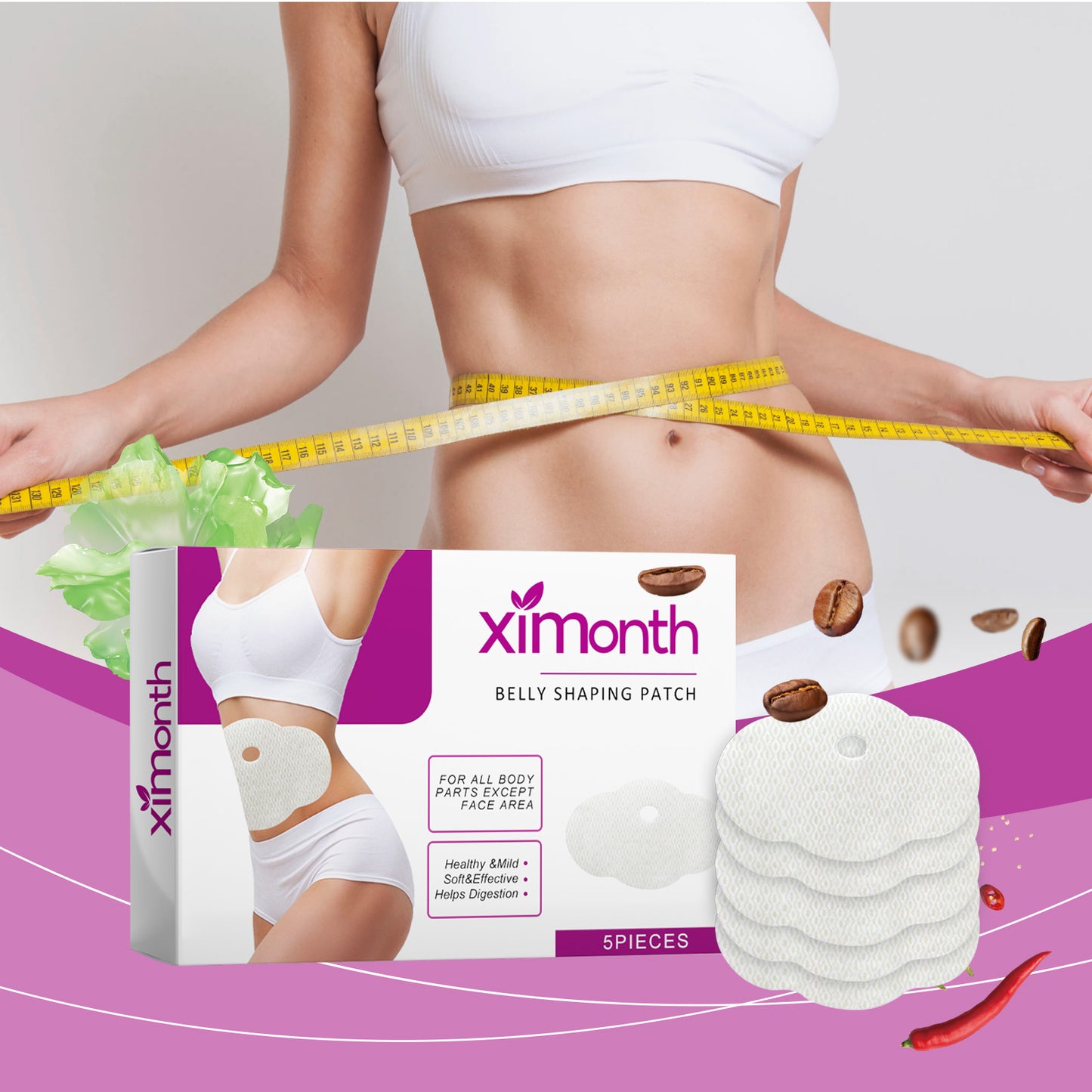 Herbal Firming Navel Patches - Natural Body Shaping & Skin Tightening - 5 Pack