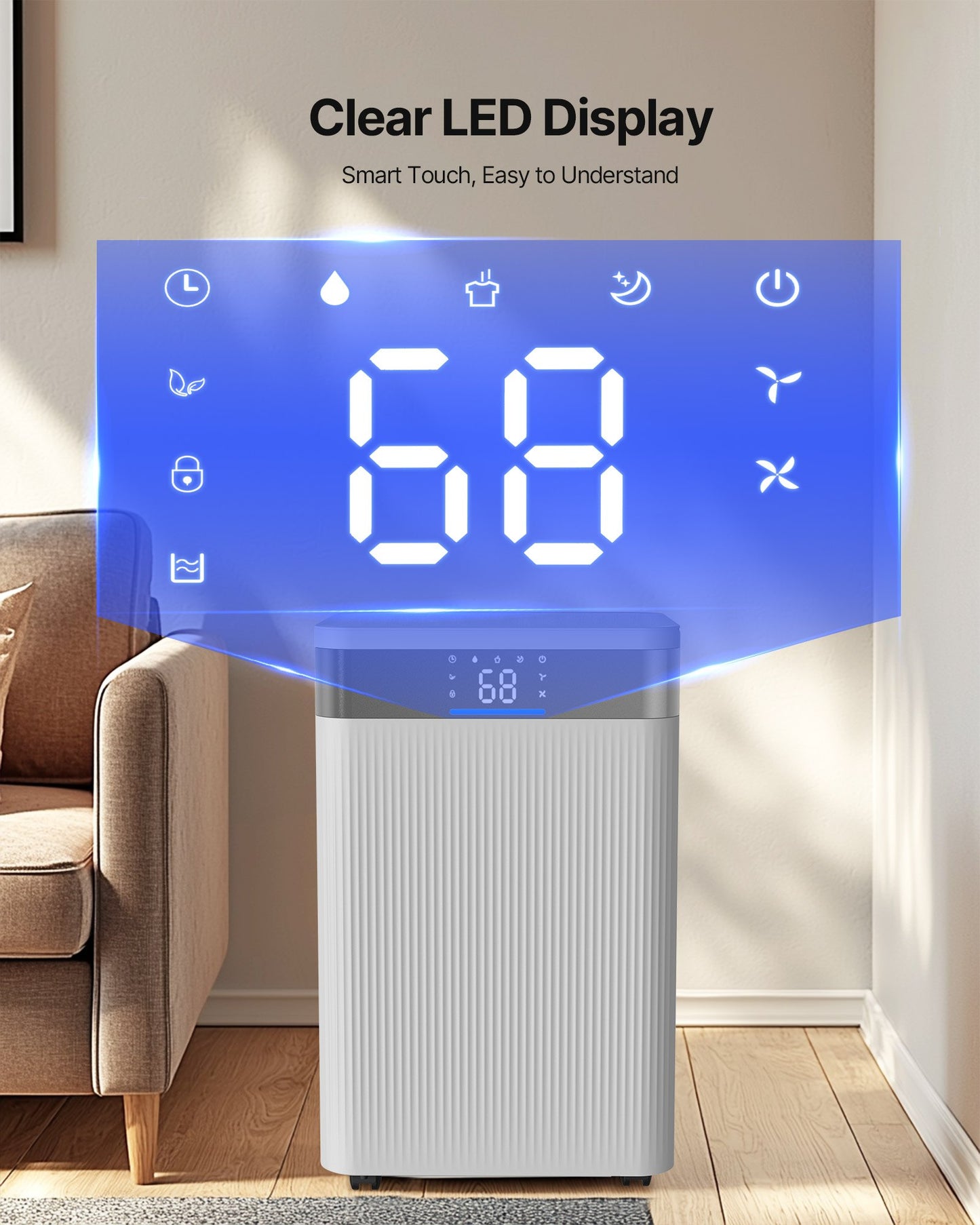 35 Pints Dehumidifier for Home and Basement - Low Noise, Smart Control