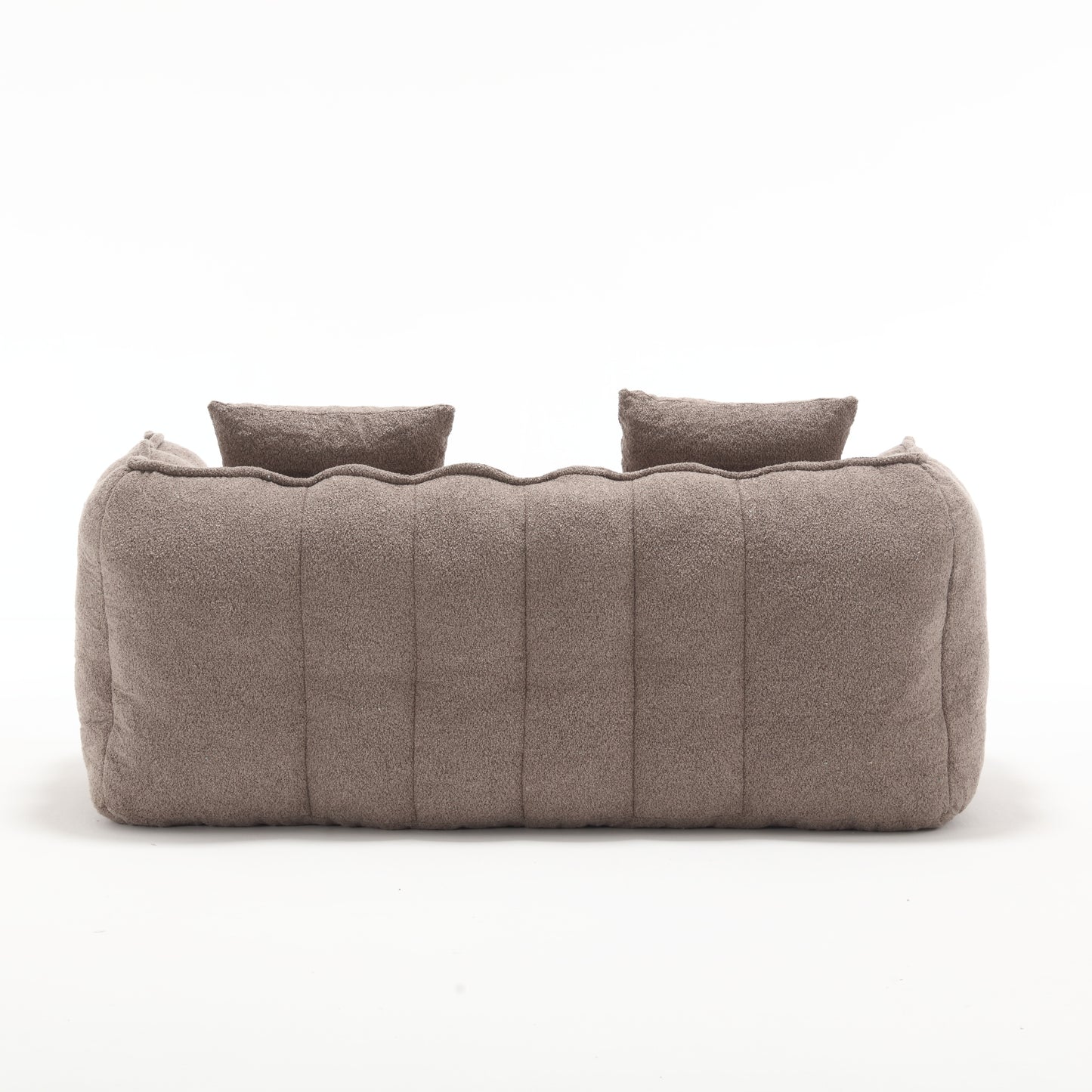 Comfortable Brown Beanbag Chair for Two - Chenille Foam Sofa