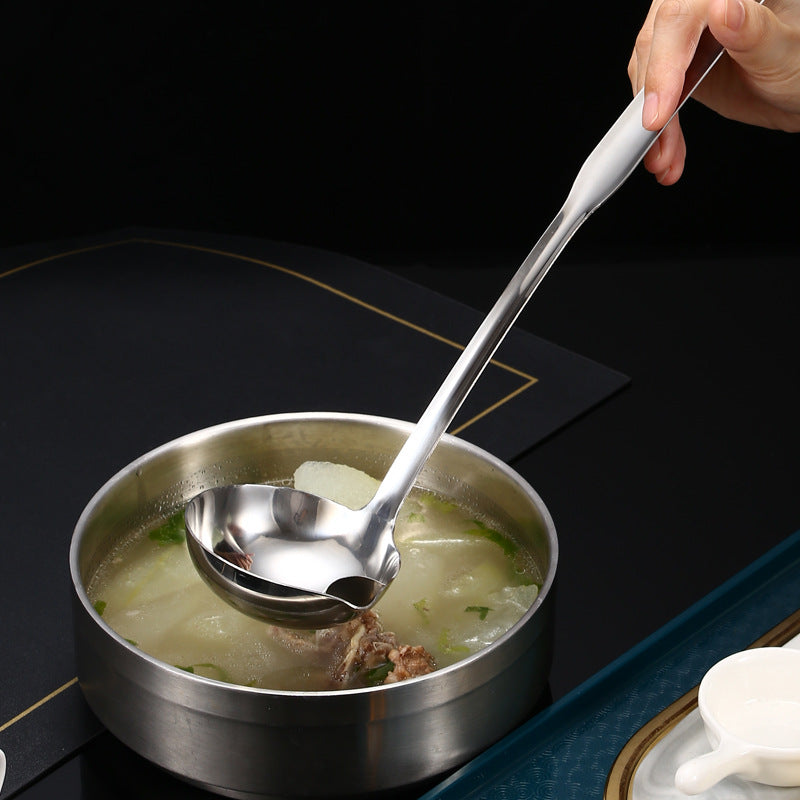 Stainless Steel Oil Filtering Spoon Kitchen Utensil - Silver & Gold Variants
