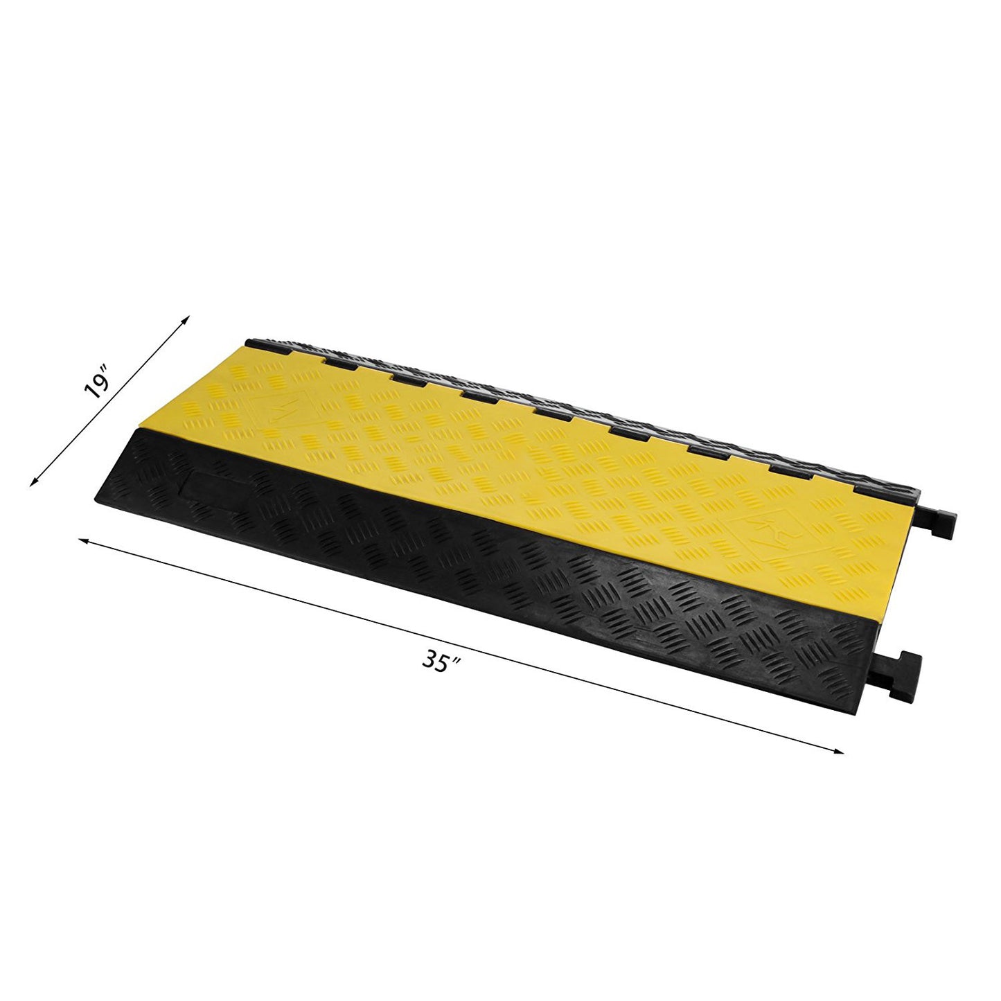 Heavy Duty 5-Channel Cable Protector Ramp - Black & Yellow