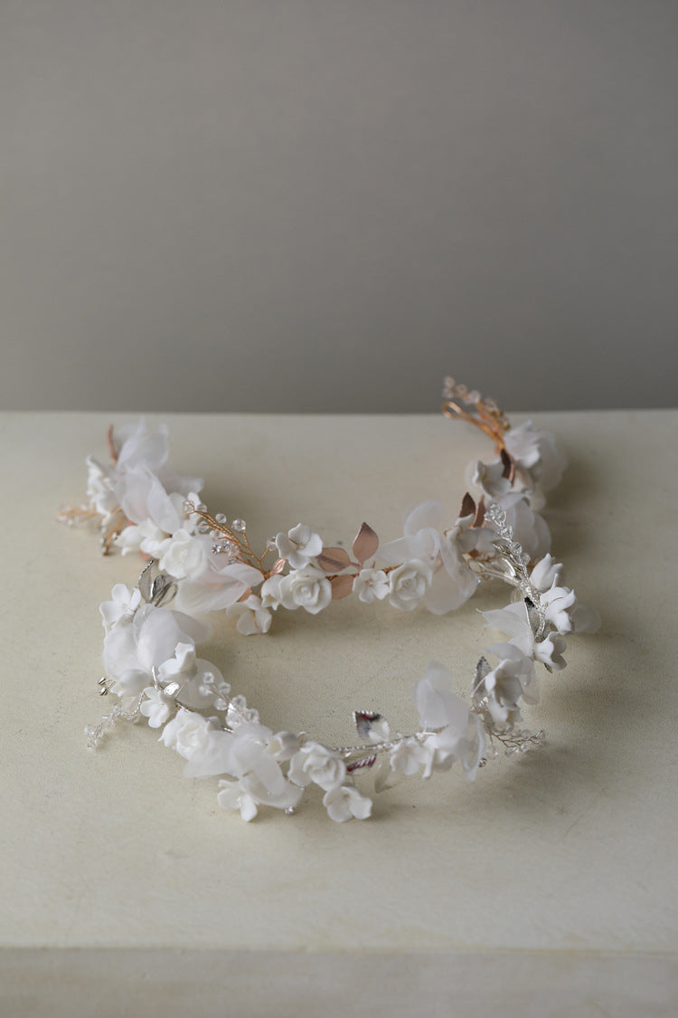 Women's Ceramic Flower Hair Band - Hair Accessories for Women, Elegant Style