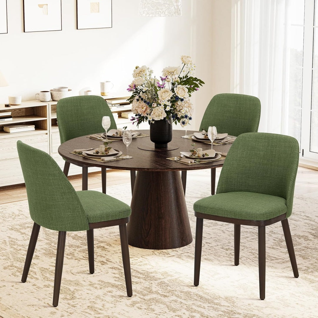 Adjustable Upholstered Swivel Bar Stools - Set of 1